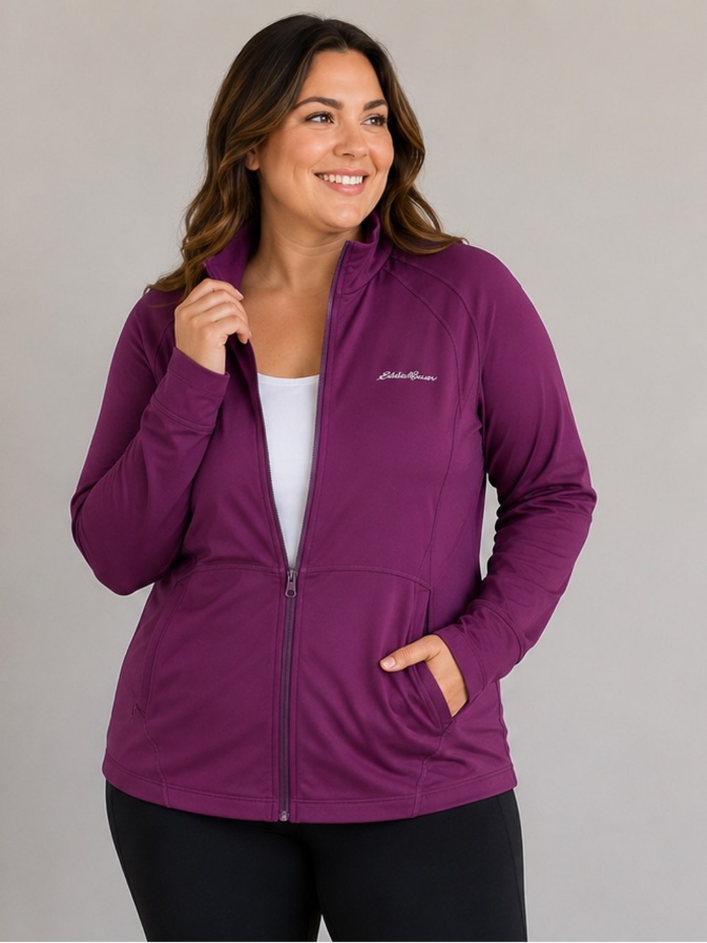 Eddie Bauer Purple Full-Zip Performance Jacket